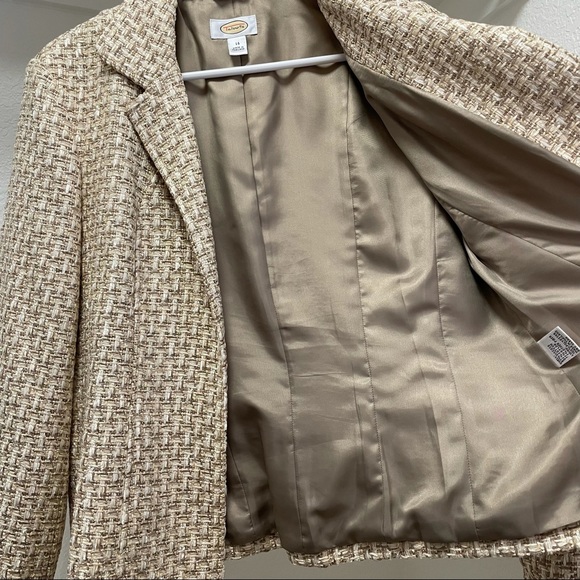 TALBOTS•CLASSY Heavy Weave Tweed Open Front Blazer Sz 14 - Picture 7 of 10